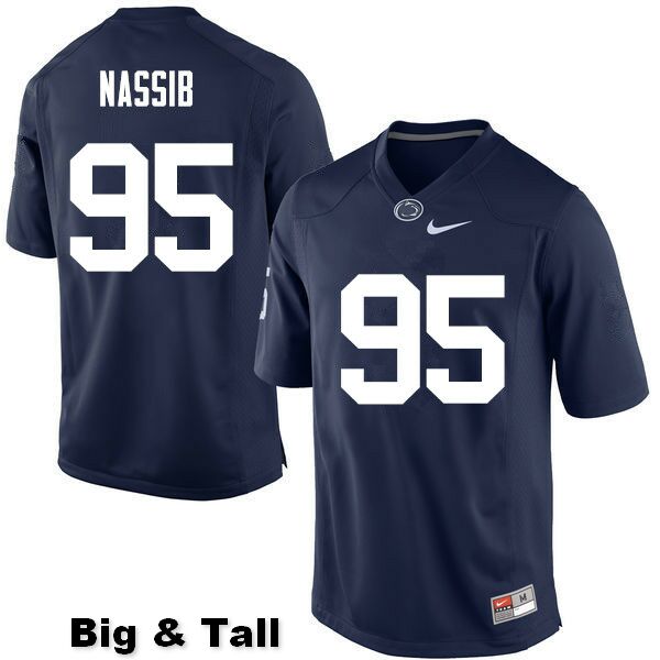 NCAA Nike Men's Penn State Nittany Lions Carl Nassib #95 College Football Authentic Big & Tall Navy Stitched Jersey UVX6498DB